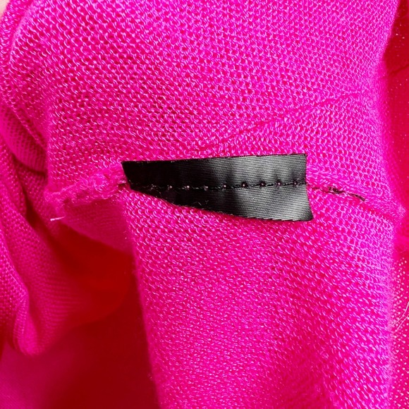 Zara Knit Womens Hot Pink High Low Raglan Sleeve Sweater Womens Medium Fuchsia - Picture 8 of 8